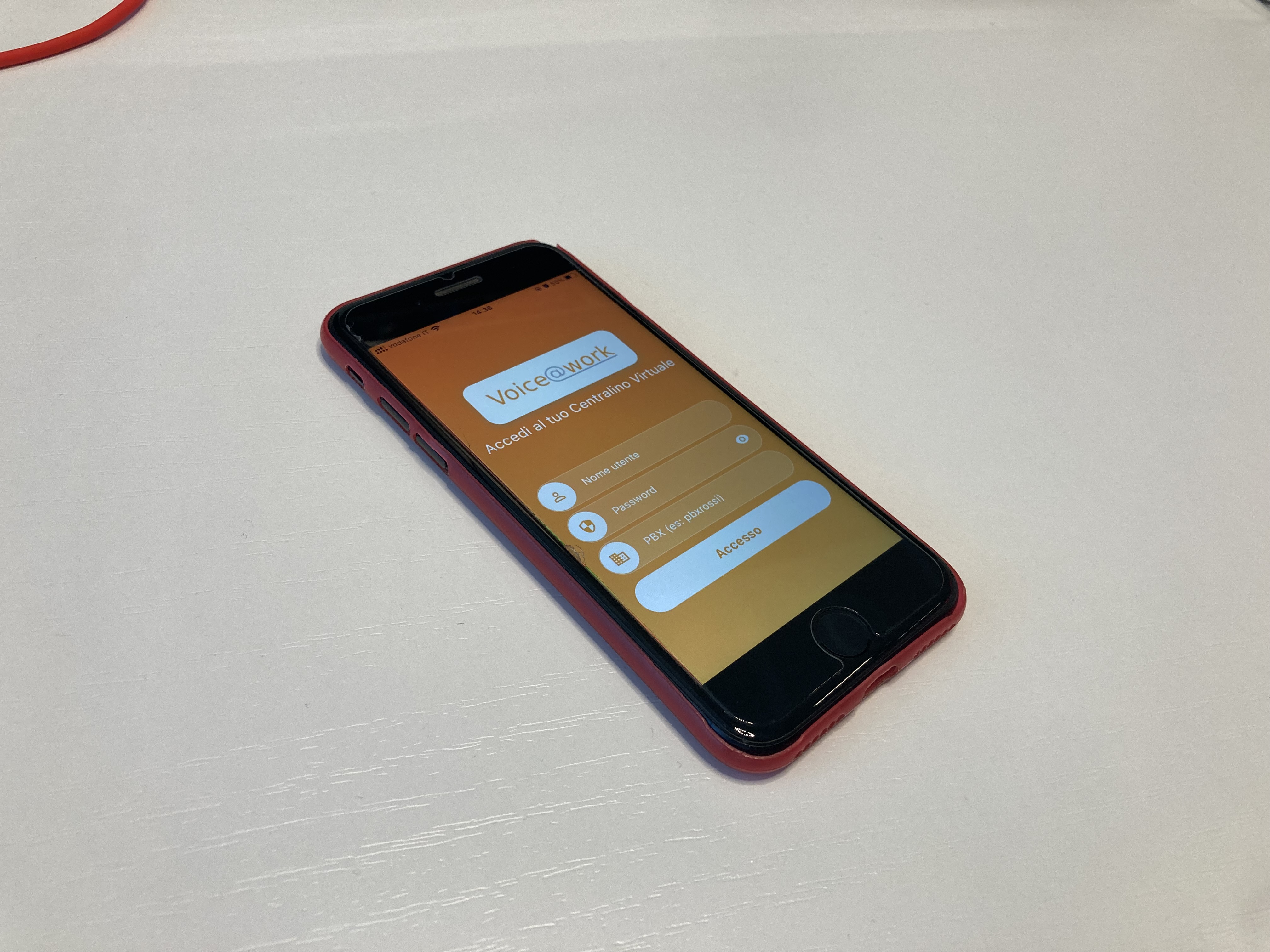 Smartphone with the Voice@work mobile app
