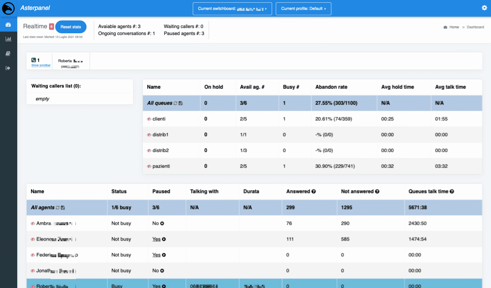 Asterpanel - real-time control