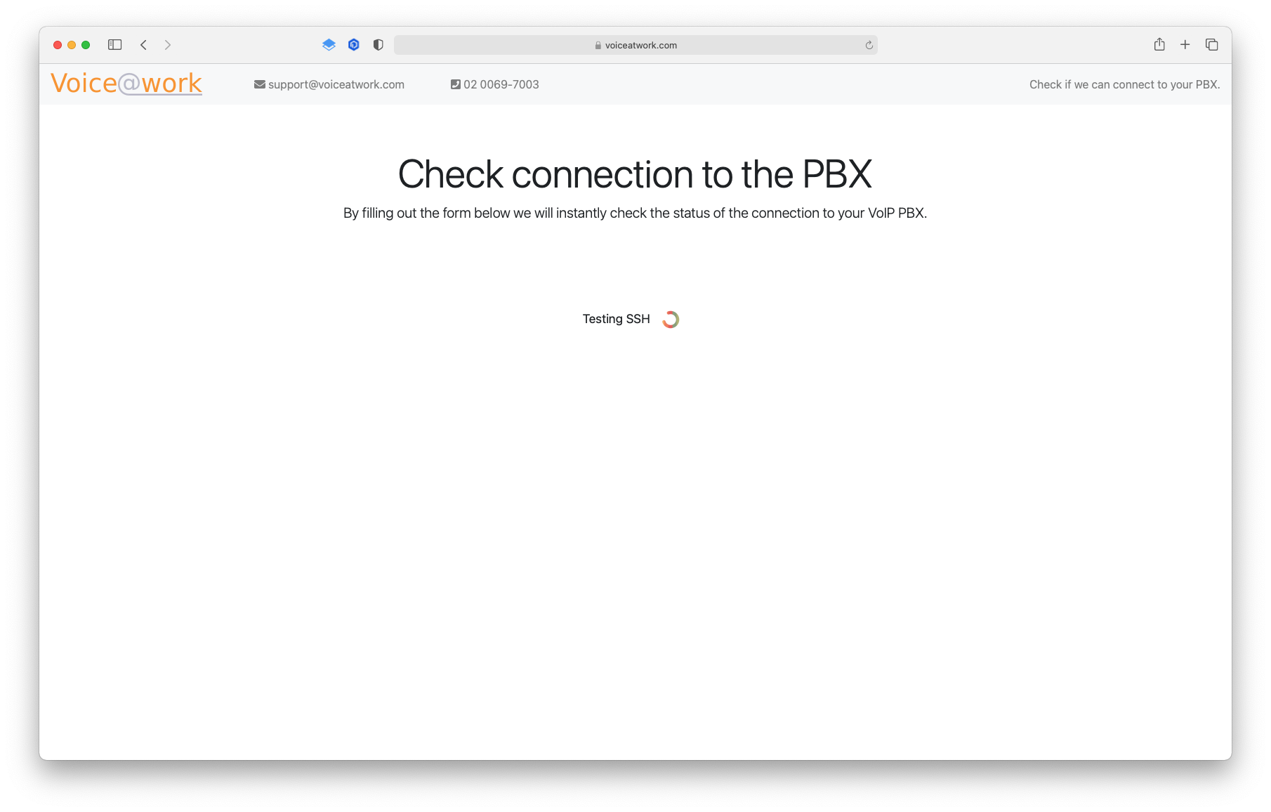 PBX Connection Check - SSH check