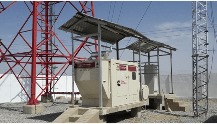 Diesel generator connected to telecom infrastructure