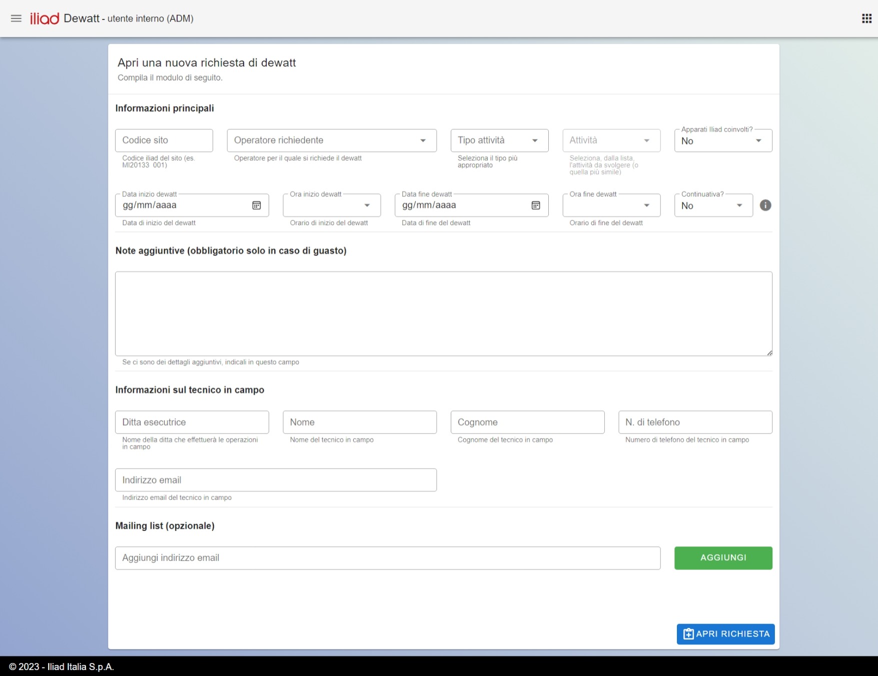 Dewatt - request form