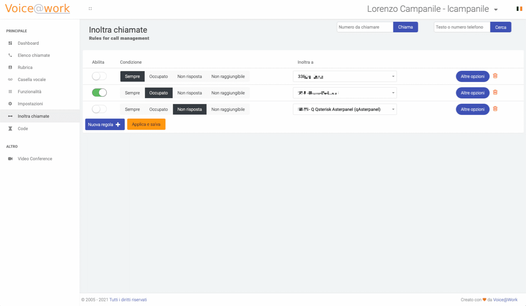 HashUser - forwarding rules