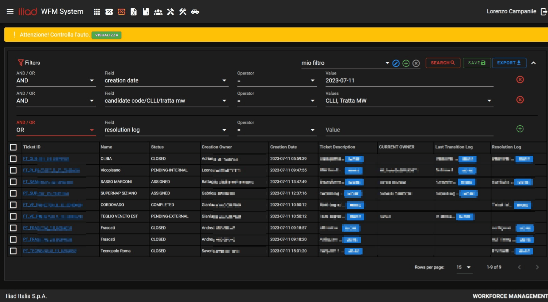WFM - filter example